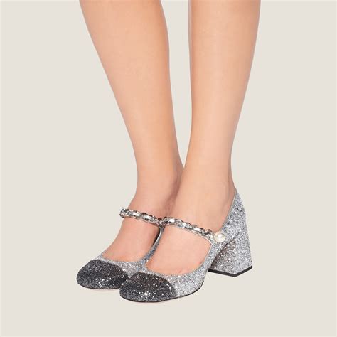 Silver/slate Glitter Pumps 